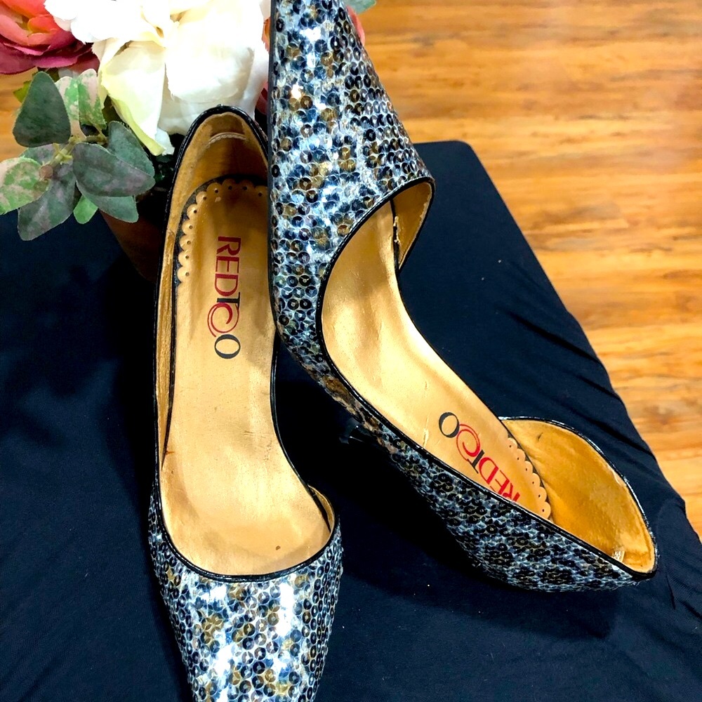 Red Women's Sparkling Black and Silver Heel’s
